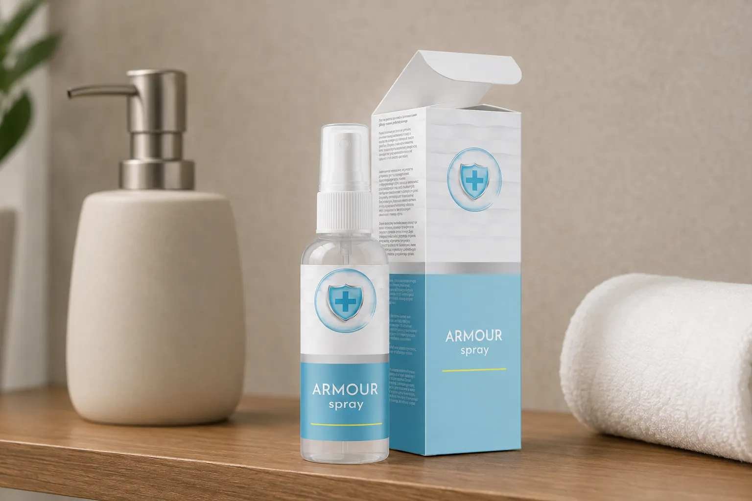 Armour Spray — opakowanie na co dzień